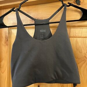 Girlfriend Collective Charcoal Cleo Halter Bra